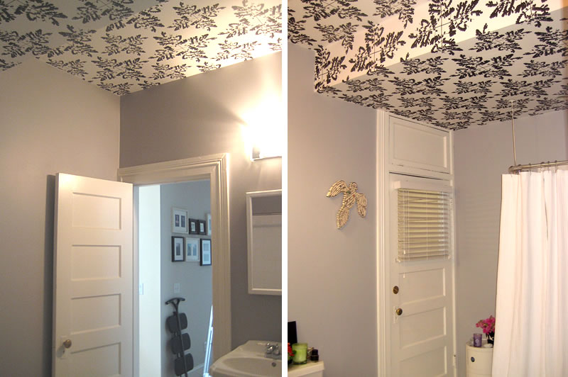 modern bathroom – wallpaper ceiling – The Modern Home